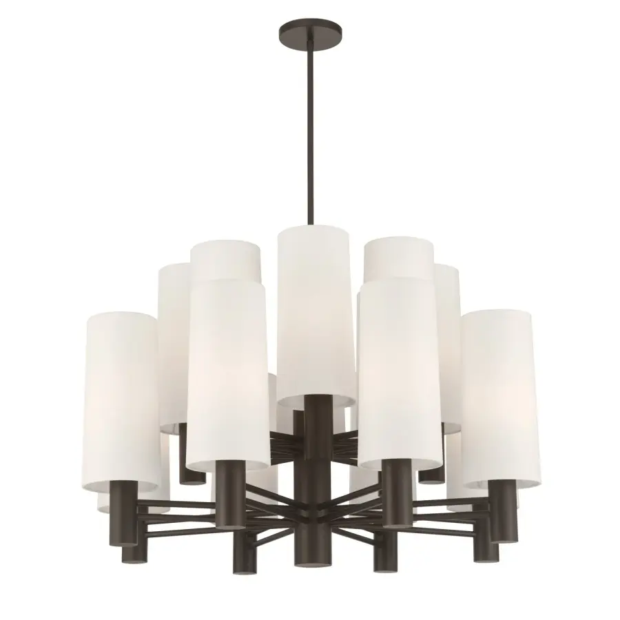 Draxen 34" 16-Light Chandelier in Dark Bronze - Image 1