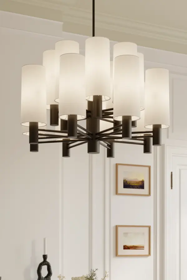 Draxen 34" 16-Light Chandelier in Dark Bronze - Image 5