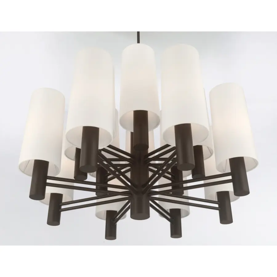 Draxen 34" 16-Light Chandelier in Dark Bronze - Image 7