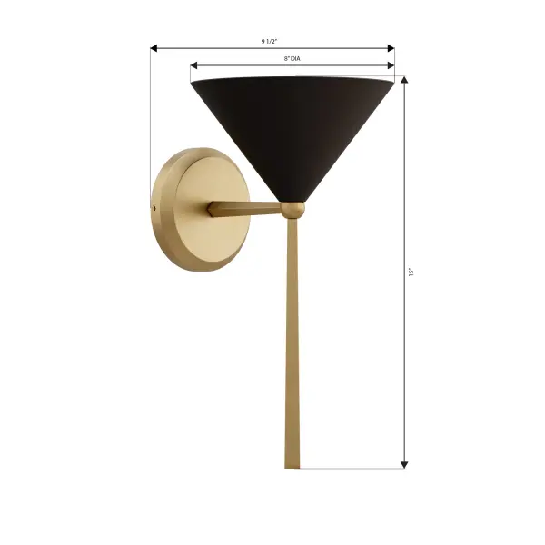 Cortan 15" 1-Light Bath Sconce in Legacy Brass - Image 4