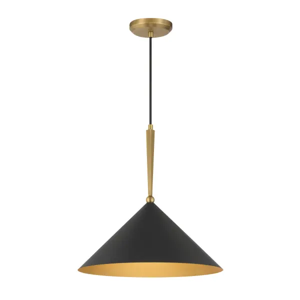 1-Light Pendant - Legacy Brass and Dark Bronze
