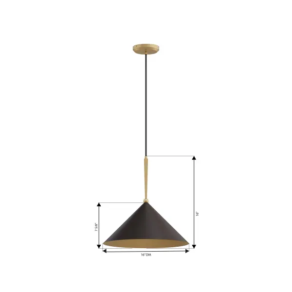 Cortan 16" 1-Light Pendant in Legacy Brass - Image 4