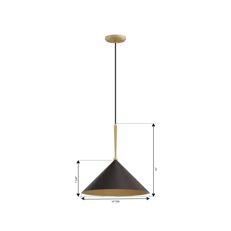 Cortan 16" 1-Light Pendant in Legacy Brass - Image 4