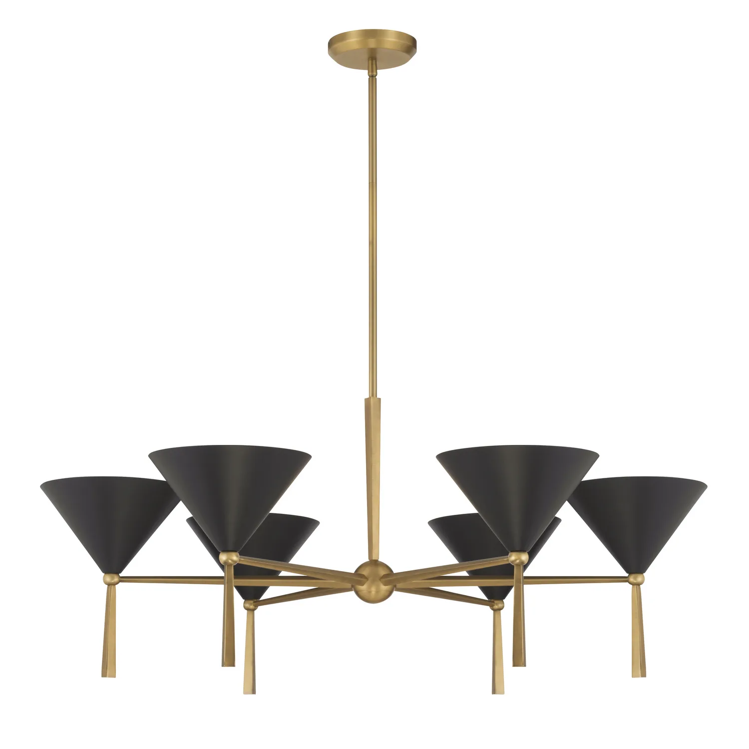 Cortan Six Light Chandelier in Legacy Brass