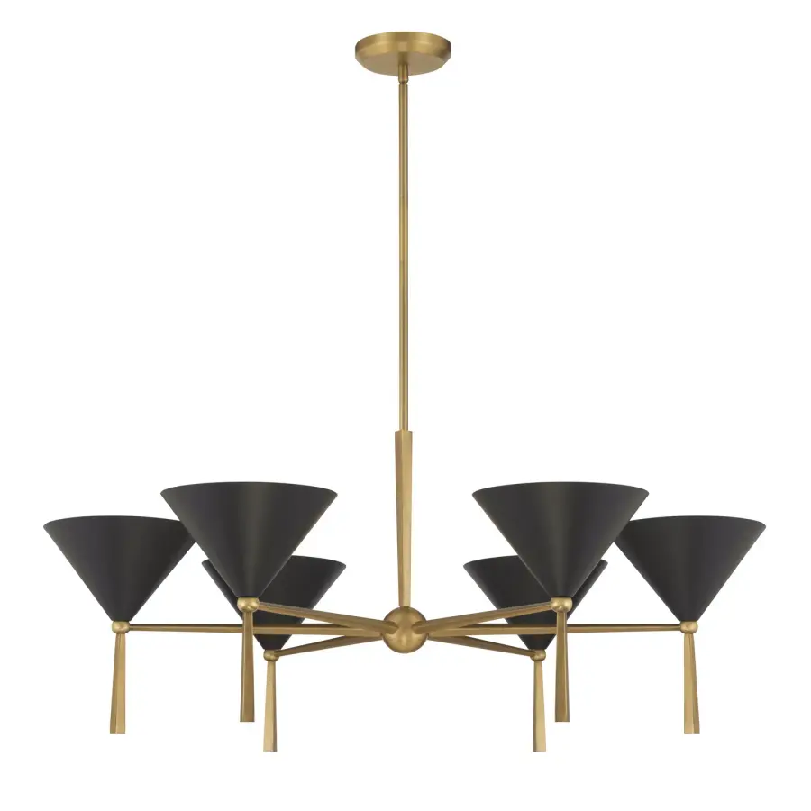 Cortan 36" 6-Light Chandelier in Legacy Brass - Image 1