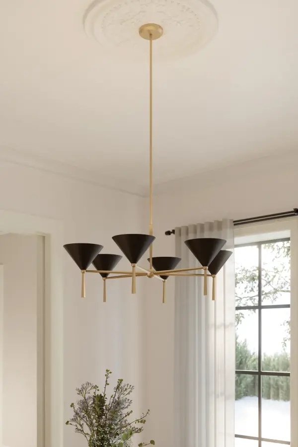 6-Light Chandelier - Legacy Brass and Dark Bronze - alternate view