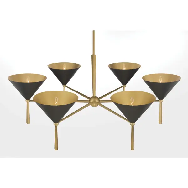 Cortan 36" 6-Light Chandelier in Legacy Brass - Image 6