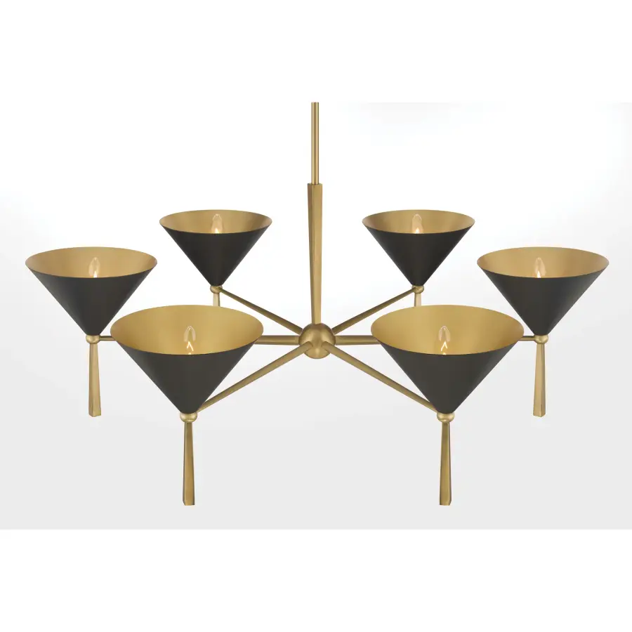 Cortan 36" 6-Light Chandelier in Legacy Brass - Image 6