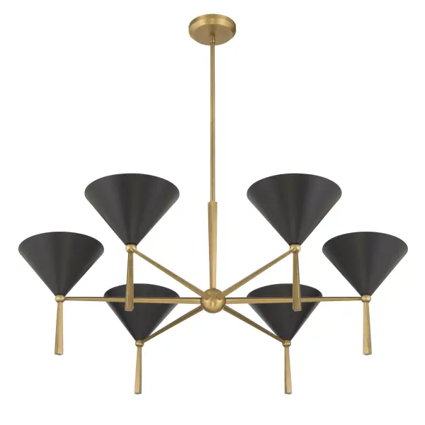 Cortan 36" 6-Light Chandelier in Legacy Brass - Image 8
