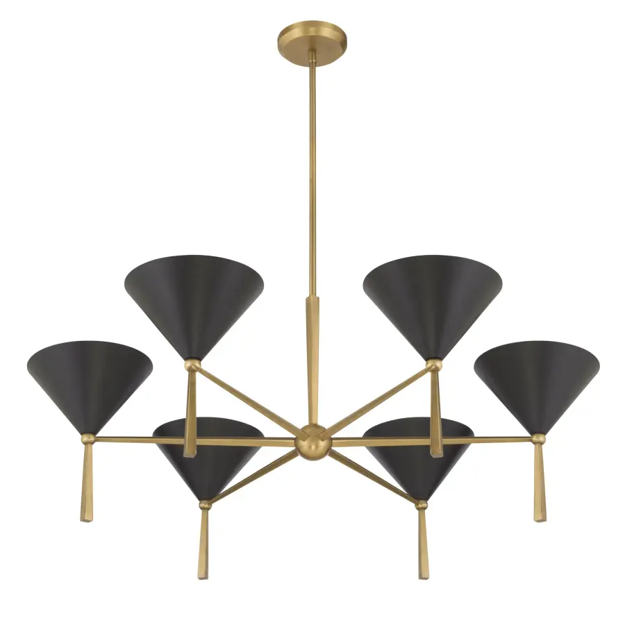 Cortan 36" 6-Light Chandelier in Legacy Brass - Image 8