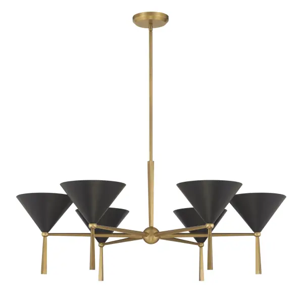 Cortan 36" 6-Light Chandelier in Legacy Brass - Image 9