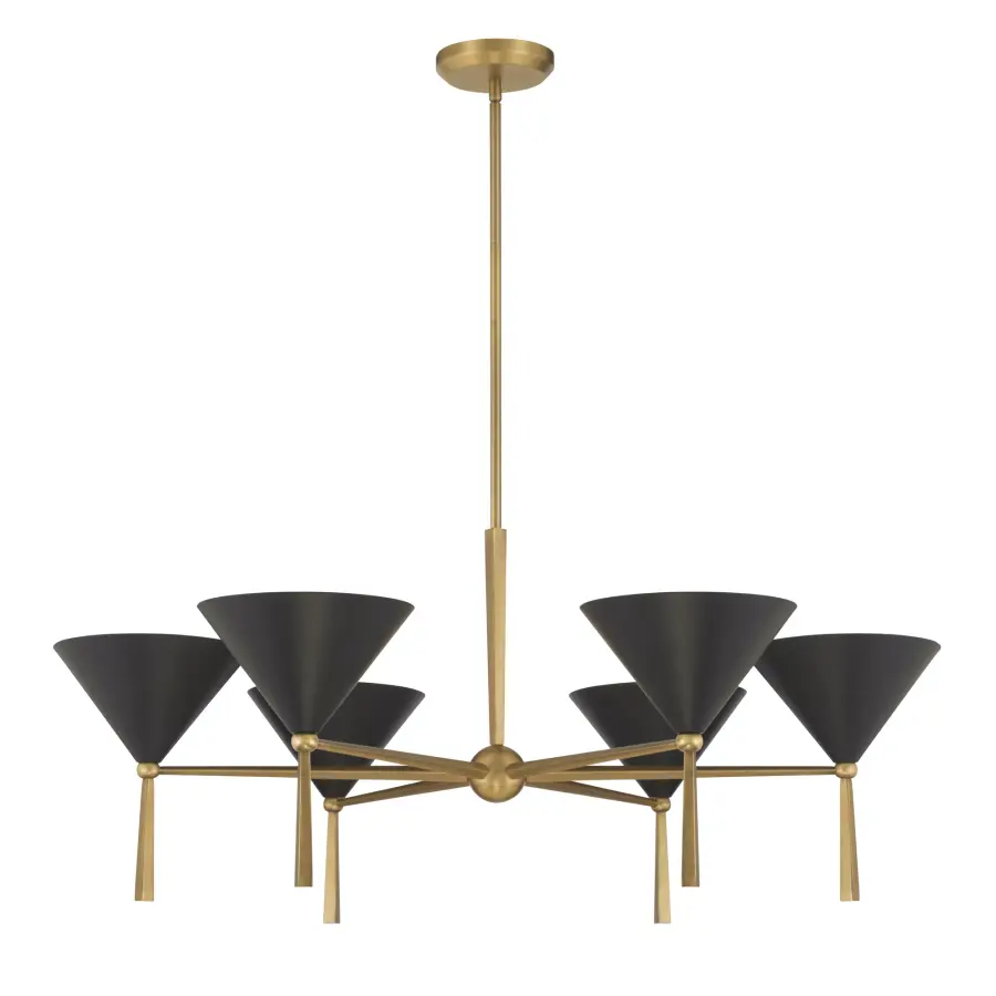 Cortan 36" 6-Light Chandelier in Legacy Brass - Image 9