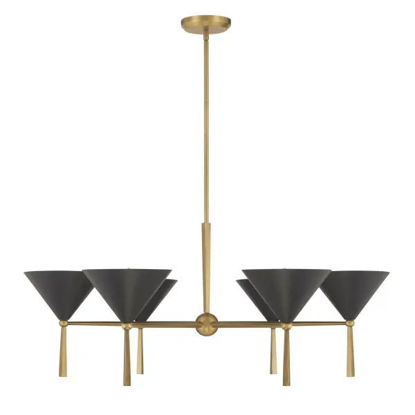 Cortan 36" 6-Light Chandelier in Legacy Brass - Image 10