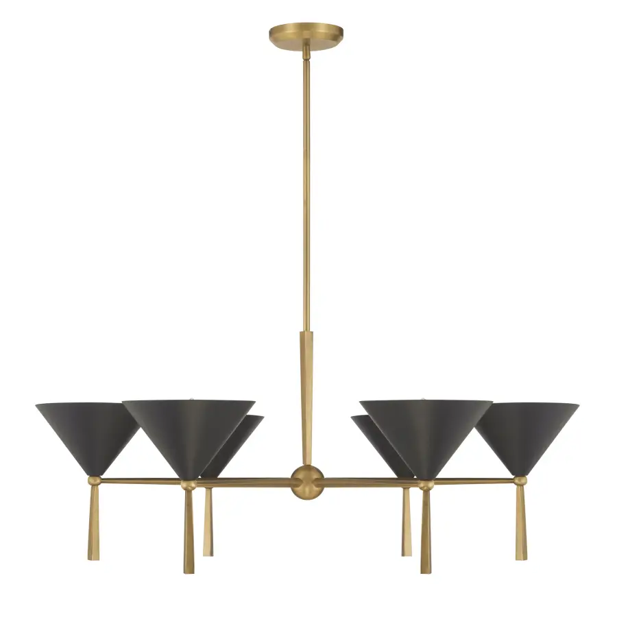 Cortan 36" 6-Light Chandelier in Legacy Brass - Image 10