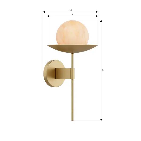 1-Light Wall Sconce - Legacy Brass with Etched Amber Swirl Glass - alternate view