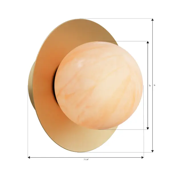 1-Light Bath Sconce - Legacy Brass with Etched Amber Swirl Glass - alternate view