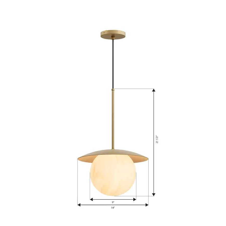 Olenne 14" 1-Light Pendant in Legacy Brass - Image 4
