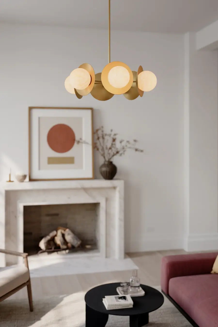 Olenne 28" 6-Light Pendant in Legacy Brass - Image 2