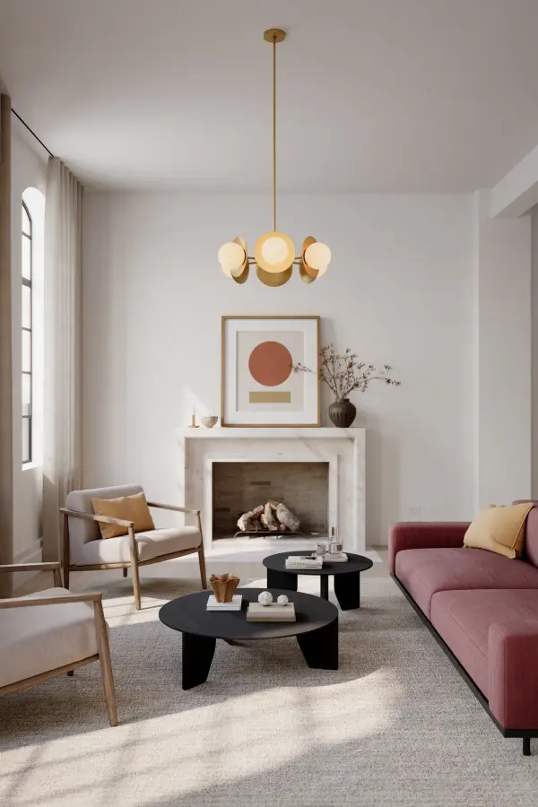 Olenne 28" 6-Light Pendant in Legacy Brass - Image 3