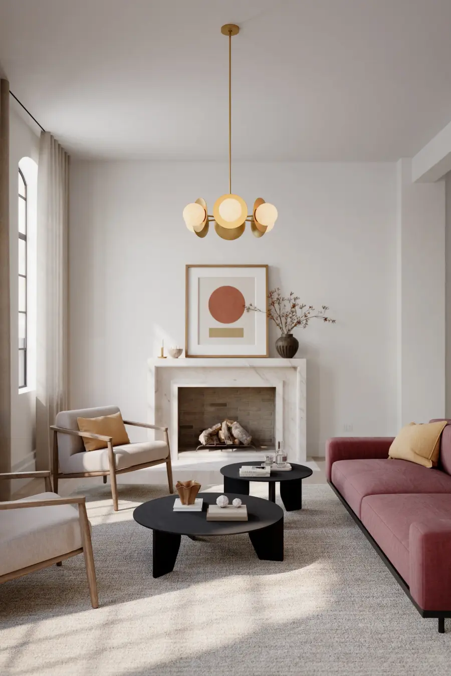 Olenne 28" 6-Light Pendant in Legacy Brass - Image 3