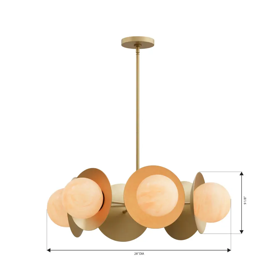 Olenne 28" 6-Light Pendant in Legacy Brass - Image 4