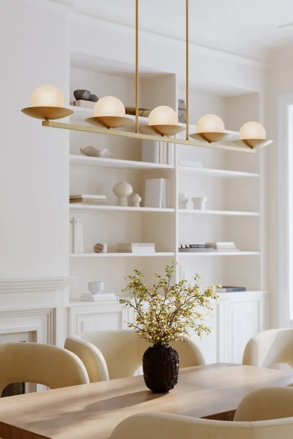 Olenne 64" 5-Light Linear Chandelier in Legacy Brass - Image 4