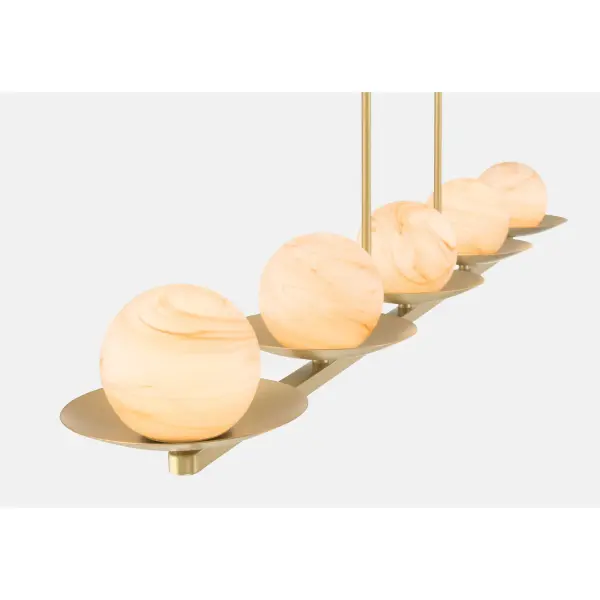 Olenne 64" 5-Light Linear Chandelier in Legacy Brass - Image 6