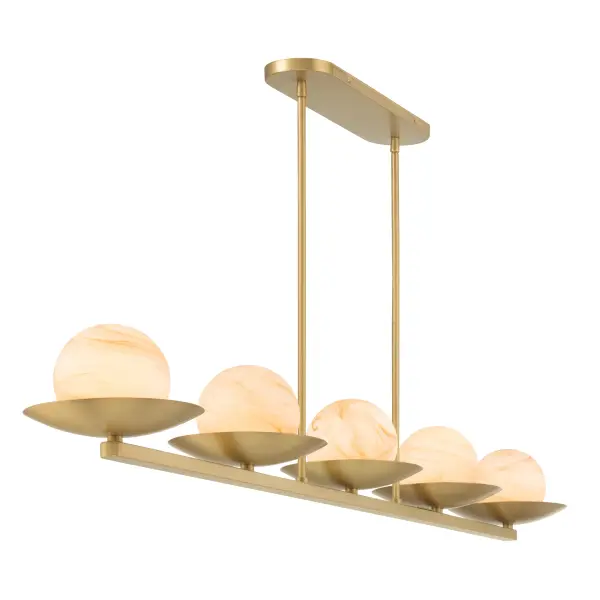 Olenne 64" 5-Light Linear Chandelier in Legacy Brass - Image 7