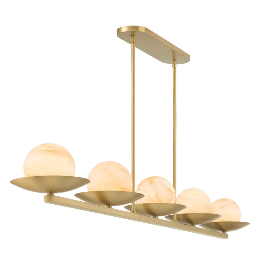 Olenne 64" 5-Light Linear Chandelier in Legacy Brass - Image 7