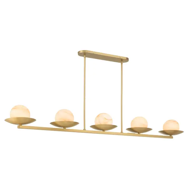 Olenne 64" 5-Light Linear Chandelier in Legacy Brass - Image 8