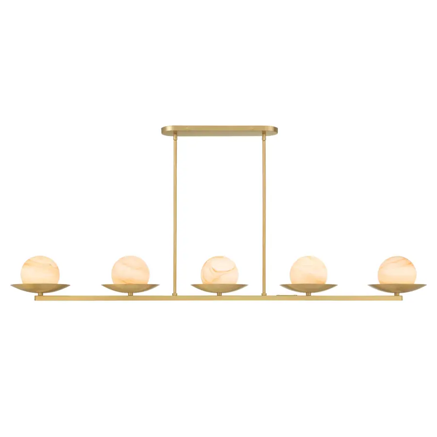 Olenne 64" 5-Light Linear Chandelier in Legacy Brass - Image 9