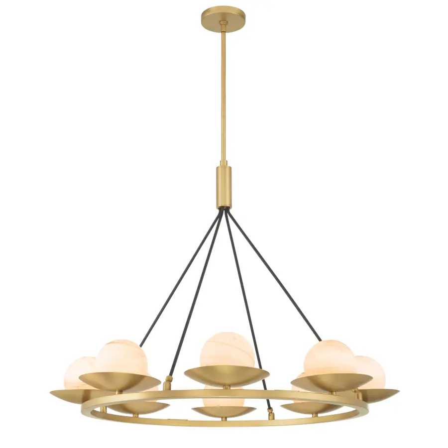 Olenne 42" 8-Light Pendant in Legacy Brass and Dark Matte Black - Image 11