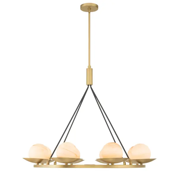 Olenne 42" 8-Light Pendant in Legacy Brass and Dark Matte Black - Image 12