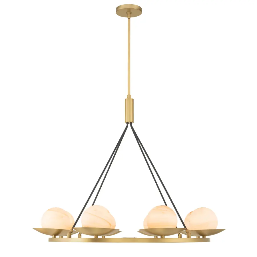 Olenne 42" 8-Light Pendant in Legacy Brass and Dark Matte Black - Image 12