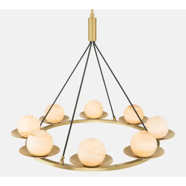 Olenne 42" 8-Light Pendant in Legacy Brass and Dark Matte Black - Image 4