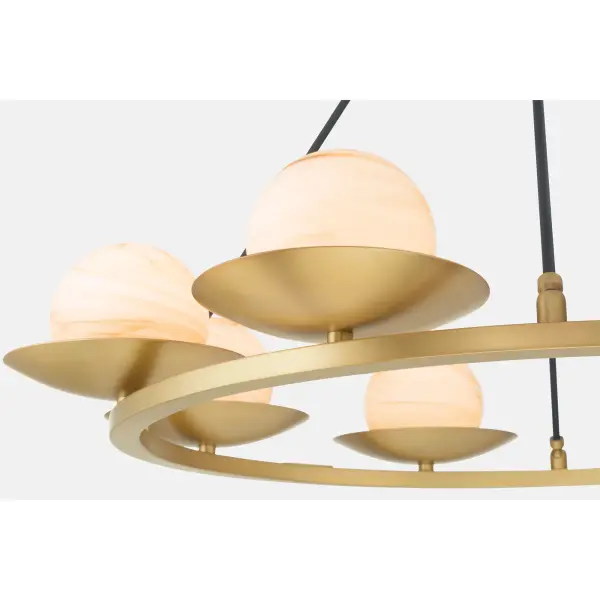 Olenne 42" 8-Light Pendant in Legacy Brass and Dark Matte Black - Image 9