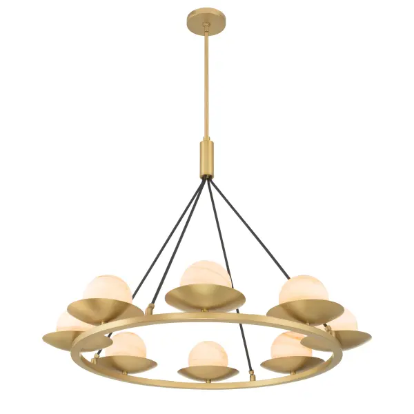 Olenne 42" 8-Light Pendant in Legacy Brass and Dark Matte Black - Image 10