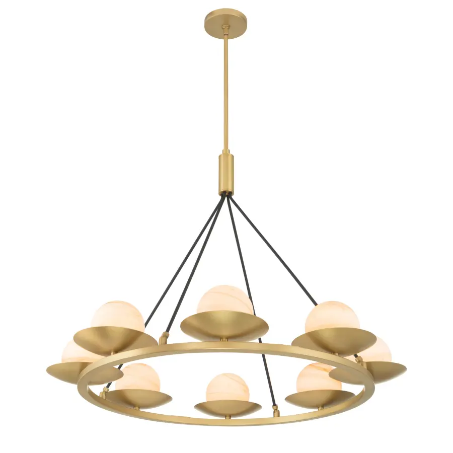 Olenne 42" 8-Light Pendant in Legacy Brass and Dark Matte Black - Image 10