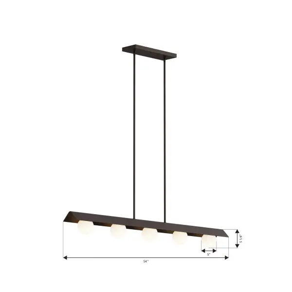Vestra 54" LED Linear Chandelier in Dark Bronze - Image 4