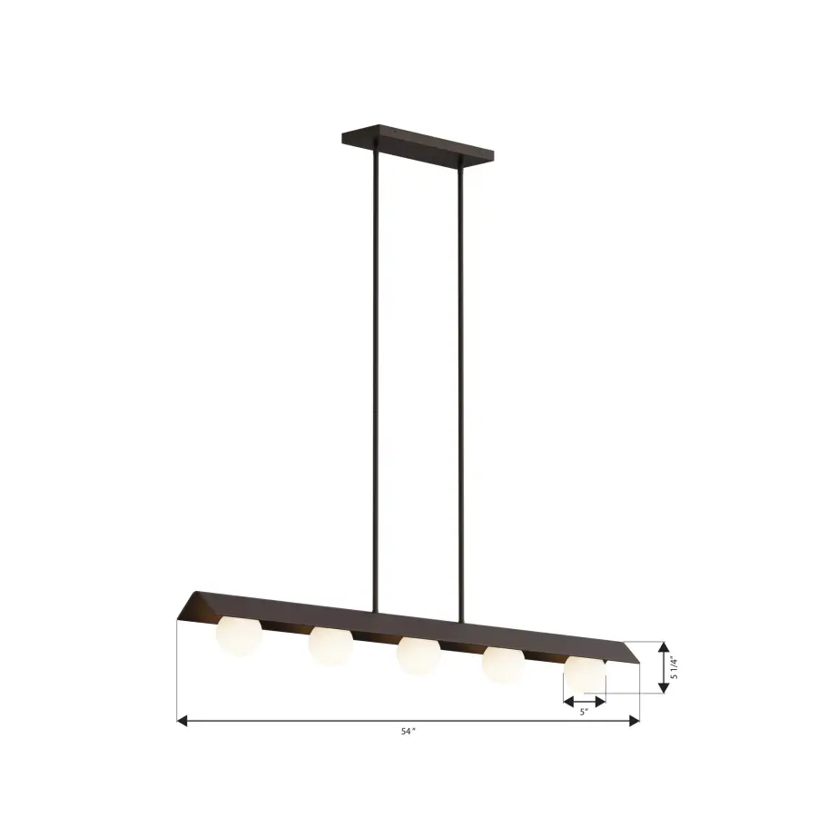 Vestra 54" LED Linear Chandelier in Dark Bronze - Image 4