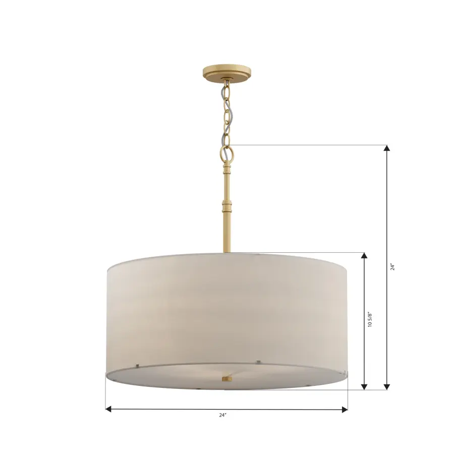 Molvene 24" 3-Light Pendant in Legacy Brass - Image 4