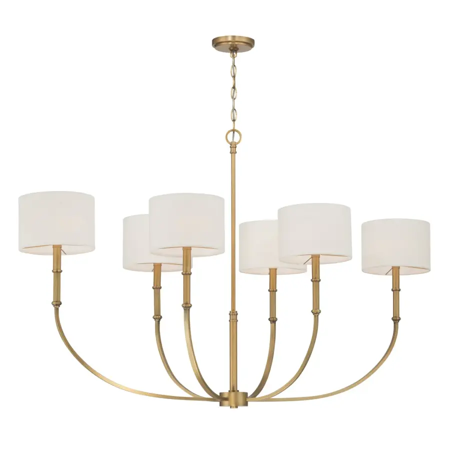 Molvene 48" 6-Light Linear Chandelier in Legacy Brass - Image 1