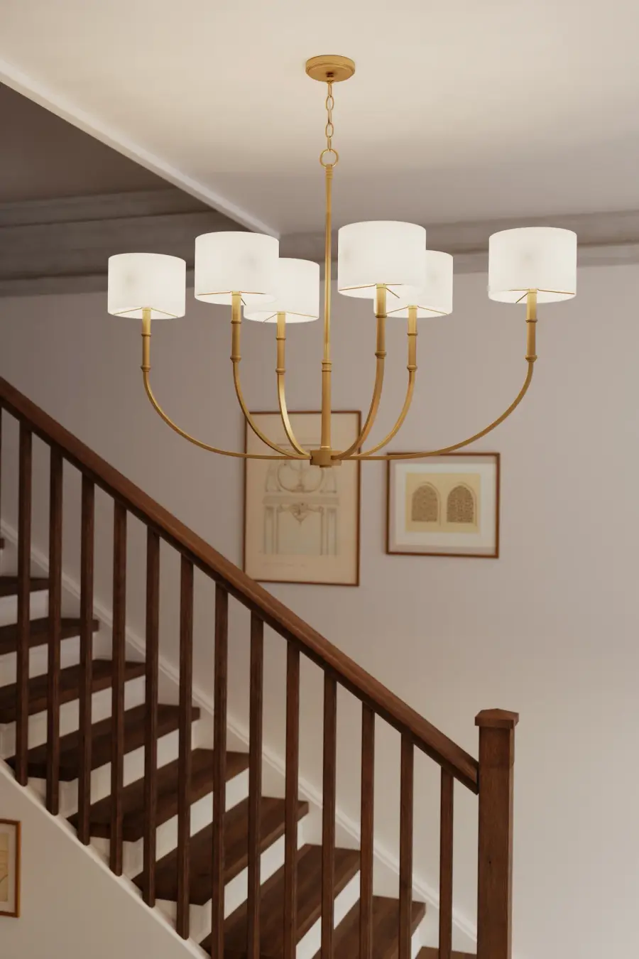 Molvene 48" 6-Light Linear Chandelier in Legacy Brass - Image 2