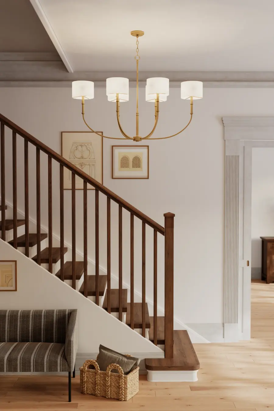 Molvene 48" 6-Light Linear Chandelier in Legacy Brass - Image 3