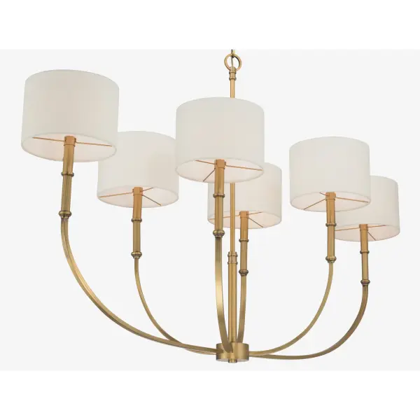 Molvene 48" 6-Light Linear Chandelier in Legacy Brass - Image 6