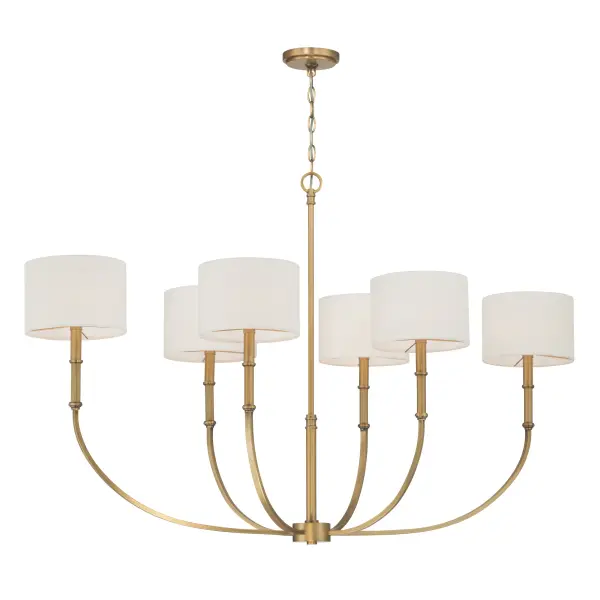 Molvene 48" 6-Light Linear Chandelier in Legacy Brass - Image 7