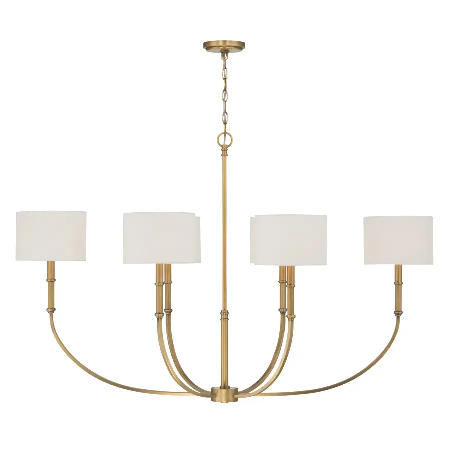 Molvene 48" 6-Light Linear Chandelier in Legacy Brass - Image 8