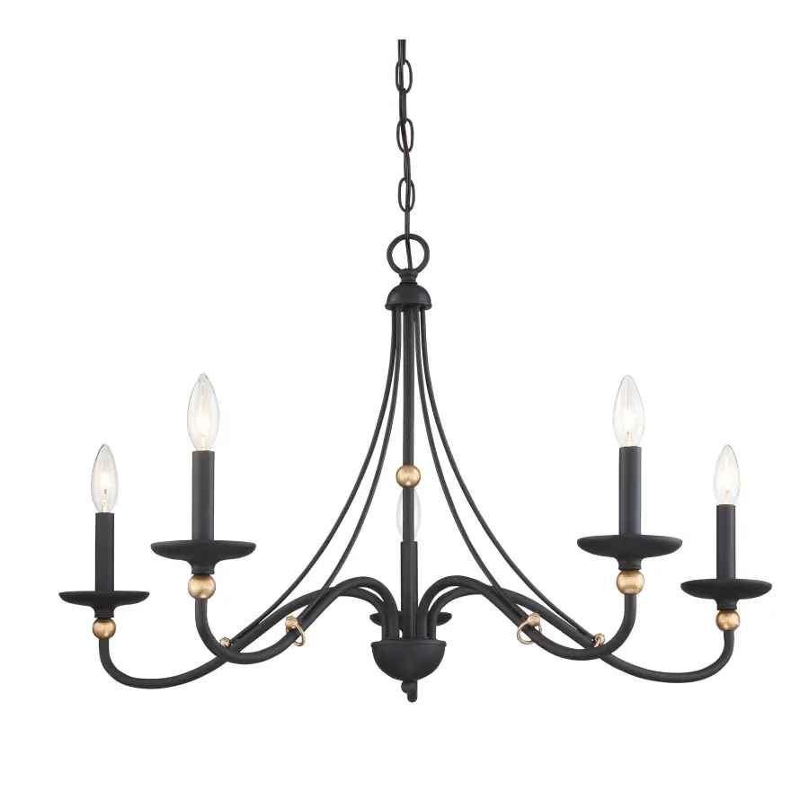 Sophisticated Linear Chandelier with Dramatic Two-Tone Finish