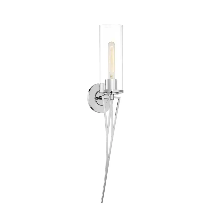 Regal Terrace 1-Light Wall Sconce in Polished Nickel