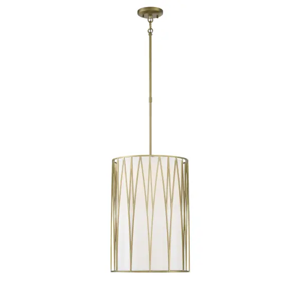 The Regal Terrace LED Pendant combines classic elegance with modern efficiency. Its soft brass finish and cloth shade create warm, diffused lighting perfect for intimate spaces. High CRI and dimmable LED technology ensure quality illumination.
